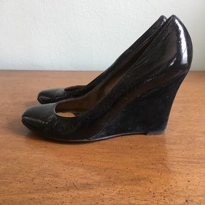 Luisa B Patent Leather wedge heels black Sz 38